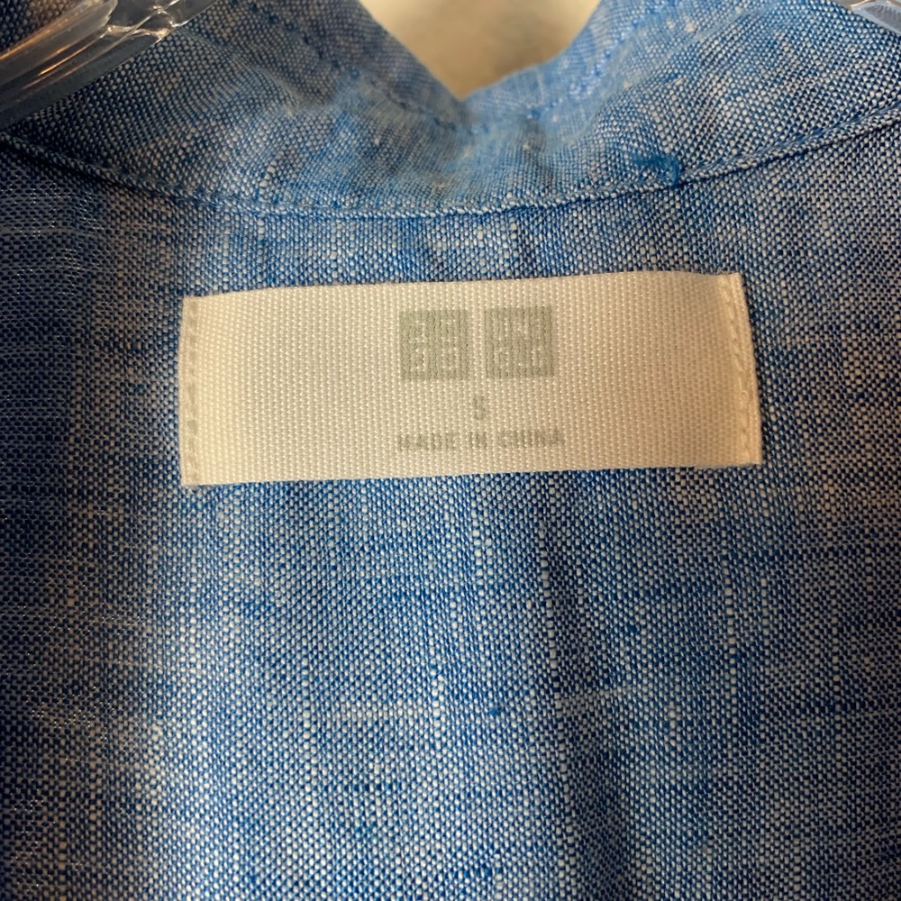 LifeWear premium linen blue sleeveless shirt - Picture 3 of 4